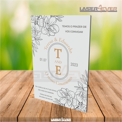 Convite Casamento - Flores Iniciais