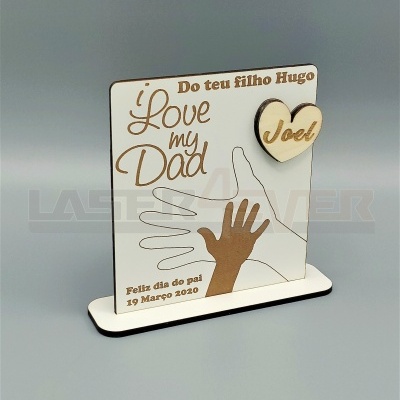 Placa I Love My Dad - Nomes Personalizados