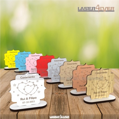 Lembrança Casamento Corações com Estrelas