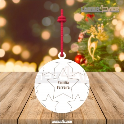 Bola de Natal - Estrelas Nome Família Personalizado