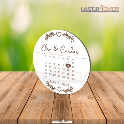 Íman Lembrança Casamento Círculo Calendário