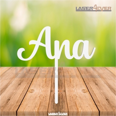 Topo de Bolo Madeira - Nome Ana
