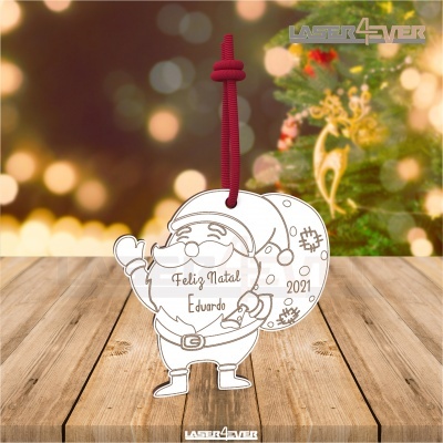 Bola de Natal - Pai Natal Nome e Ano Personalizado