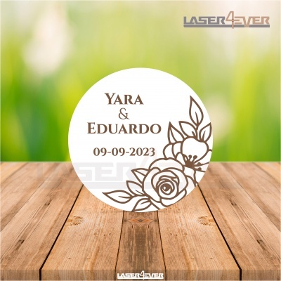 Íman Lembrança Casamento Círculo Florido