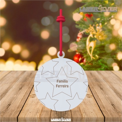 Bola de Natal - Estrelas Nome Família Personalizado