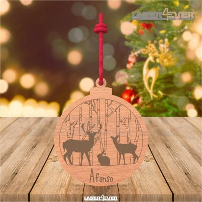 Bola de Natal - Renas Nome Personalizado