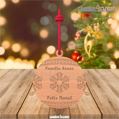 Bola de Natal - Flocos de Neve Nome Família Personalizado