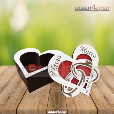 Porta Alianças - Caixa Coração