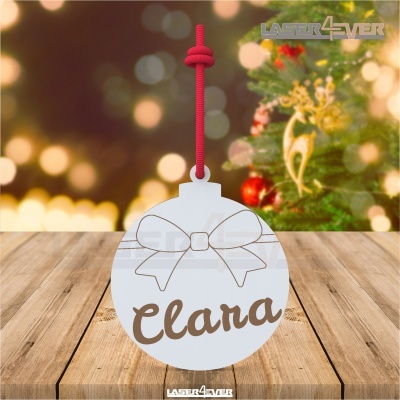 Bola de Natal - Laço Nome Personalizado