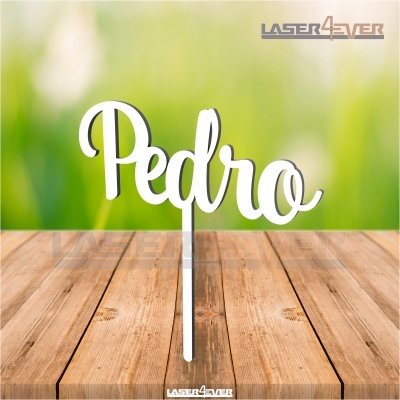 Topo de Bolo Madeira - Nome Pedro