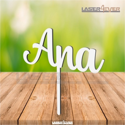 Topo de Bolo Madeira - Nome Ana