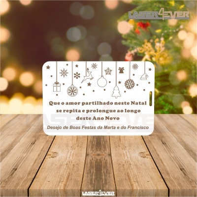 Mini Placa de Natal - Decorações de Natal Frase e Nome Personalizado