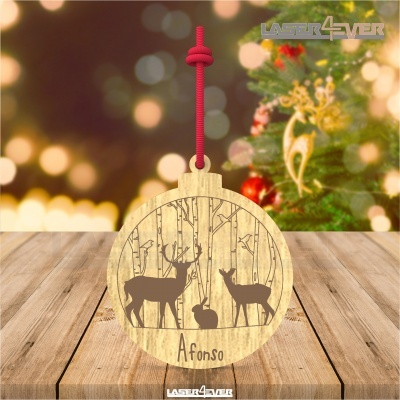 Bola de Natal - Renas Nome Personalizado