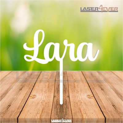 Topo de Bolo Madeira - Nome Lara