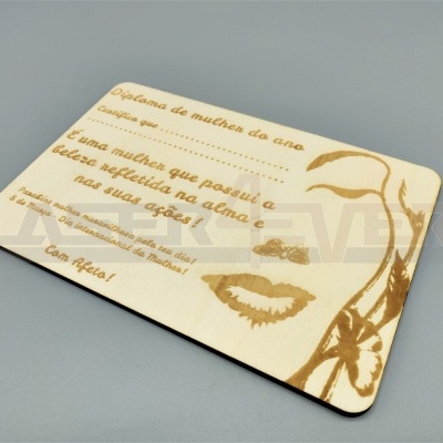 Placa Diploma - Prenda para o Dia Internacional da Mulher