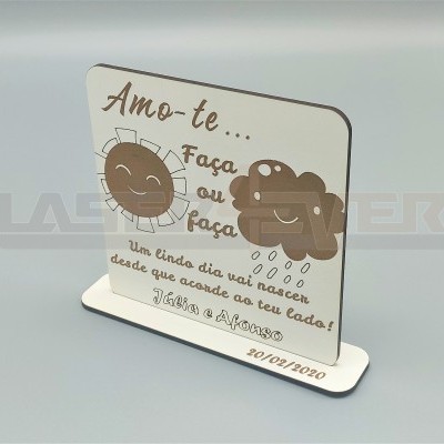 Placa Amo-te - Nomes e Data Personalizável