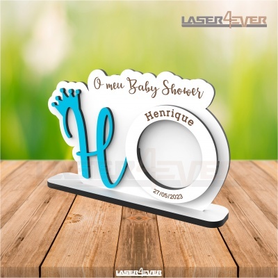 Lembrança Baby Shower Mini Moldura - Inicial Colorida