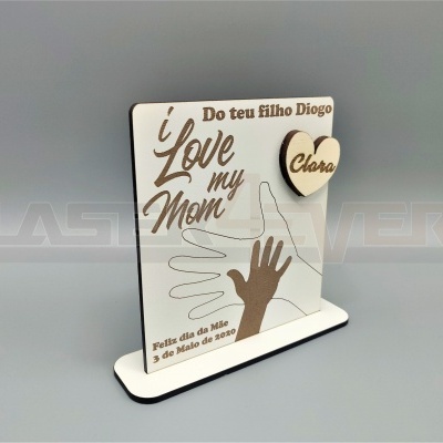 Placa I Love My Mom - Nomes Personalizados
