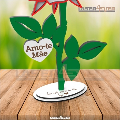 Rosa - Amo-te Mãe - Nomes Personalizados