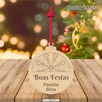Bola de Natal - Floco de Neve Nome Família Personalizado