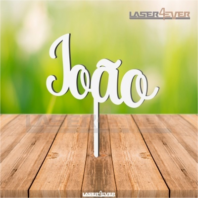 Topo de Bolo Madeira - Nome João