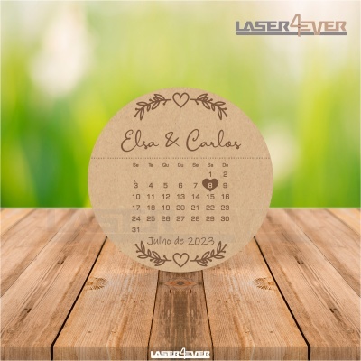 Íman Lembrança Casamento Círculo Calendário