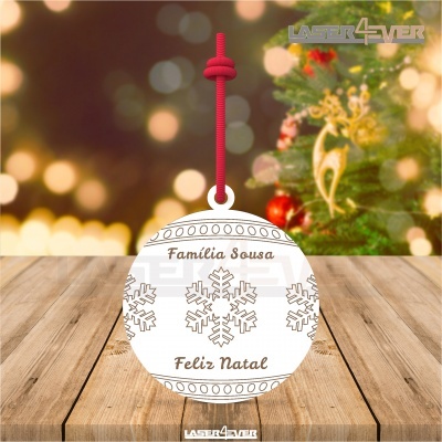 Bola de Natal - Flocos de Neve Nome Família Personalizado