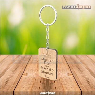 Porta-Chaves Melhor Pai do Mundo - Nome e Data Personalizáveis