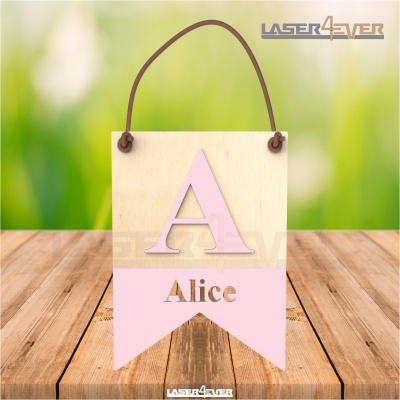 Placa Inicial Colorida - Nome Alice