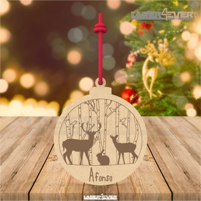 Bola de Natal - Renas Nome Personalizado