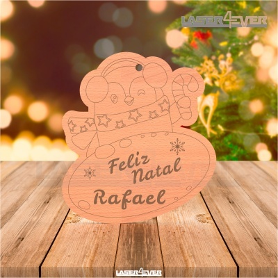 Placa Decorativa - Pinguim Nome Família Personalizado