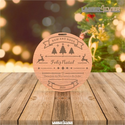 Mini Placa de Natal - Nome e Ano Personalizado