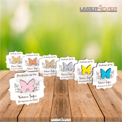 Lembrança Profissão de Fé Borboleta