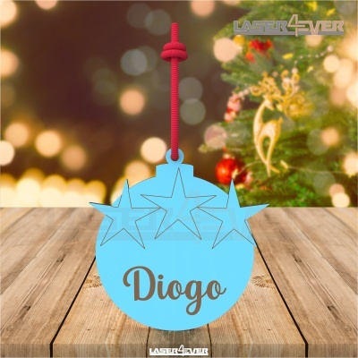 Bola de Natal - Estrelas Nome Personalizado