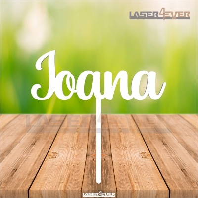 Topo de Bolo Madeira - Nome Joana