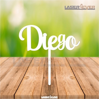 Topo de Bolo Madeira - Nome Diego