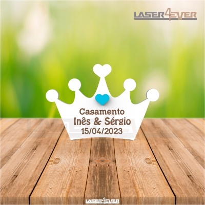 Lembrança Casamento Coroa Aplique Coração