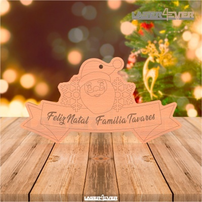 Placa Decorativa - Pai Natal Nome Família Personalizado