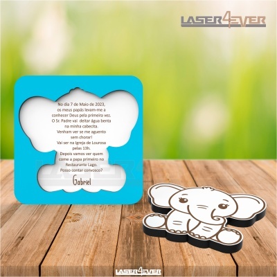 Convite Batismo - Elefante Menino