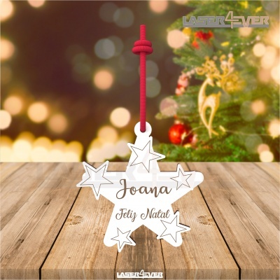 Bola de Natal - Estrela Nome Personalizado