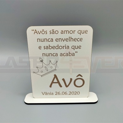 Placa Coroa Avó / Avô - Nome e Data Personalizáveis