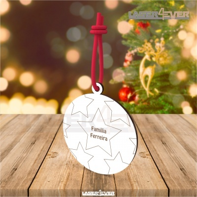 Bola de Natal - Estrelas Nome Família Personalizado