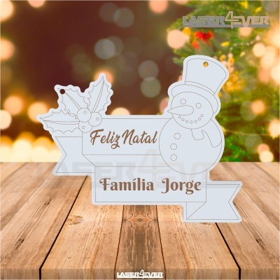 Placa Decorativa - Boneco de Neve Nome Família Personalizado