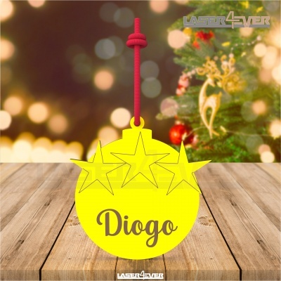 Bola de Natal - Estrelas Nome Personalizado
