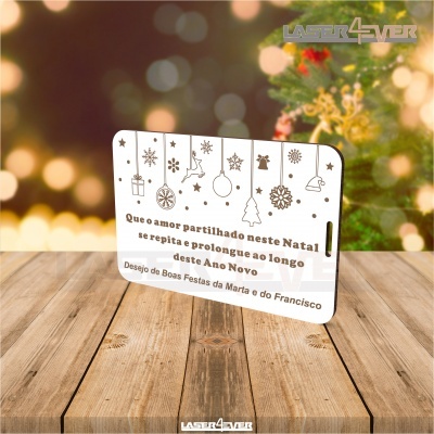 Mini Placa de Natal - Decorações de Natal Frase e Nome Personalizado