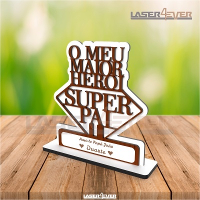 Placa O Meu Maior Herói Super Pai - Nomes Personalizados