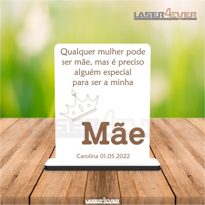 Placa Coroa Mãe - Nome e Data Personalizáveis