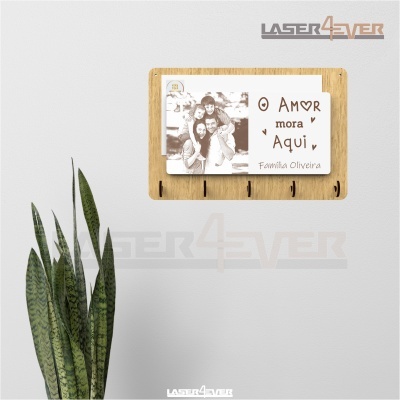 Chaveiro - O amor mora aqui - Fotogravação