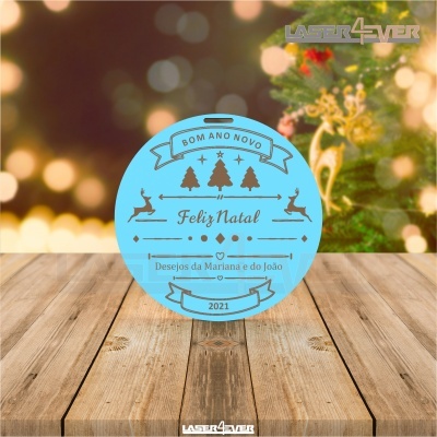 Mini Placa de Natal - Nome e Ano Personalizado