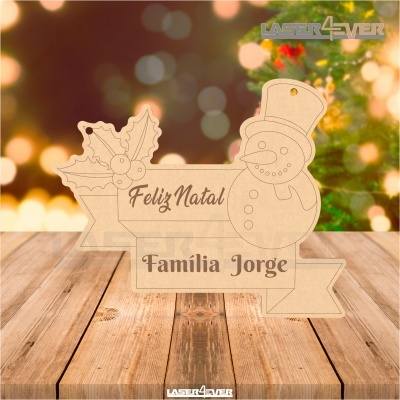 Placa Decorativa - Boneco de Neve Nome Família Personalizado